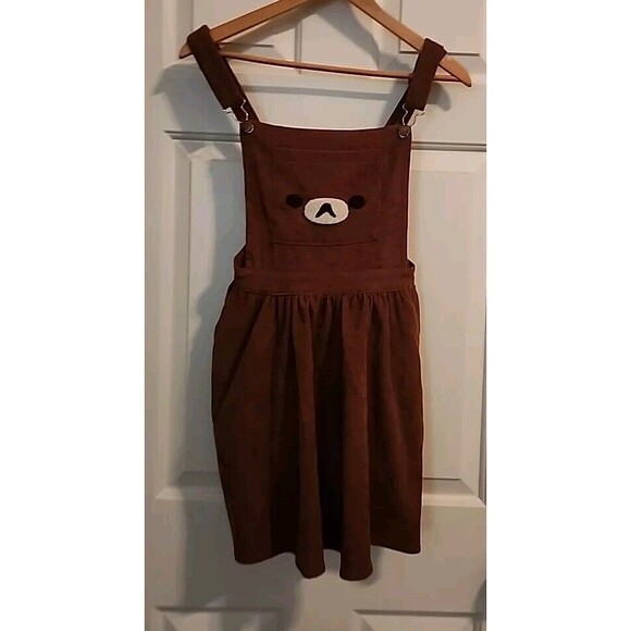 Kawaiibabe Mini Baby Bear  Romper  Medium Overall Dress Corduroy Adjustable Stra - Picture 6 of 7